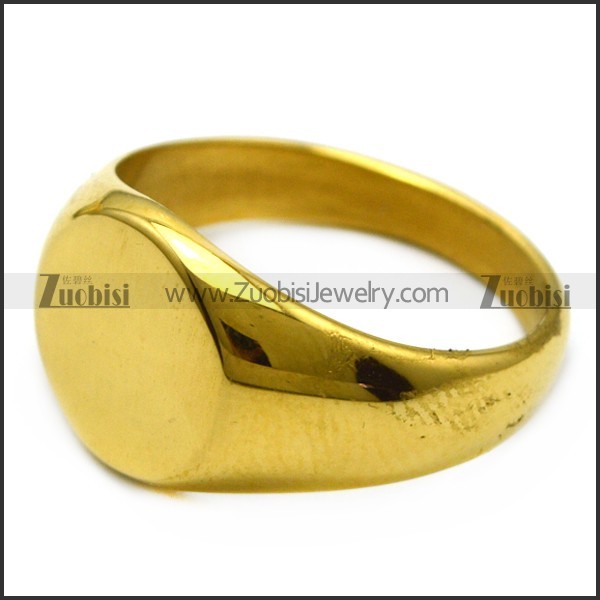 yellow gold plating blank signet ring r005407