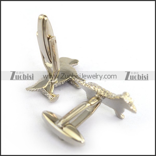 Silver Tone Cooper Dog Cufflinks c000031