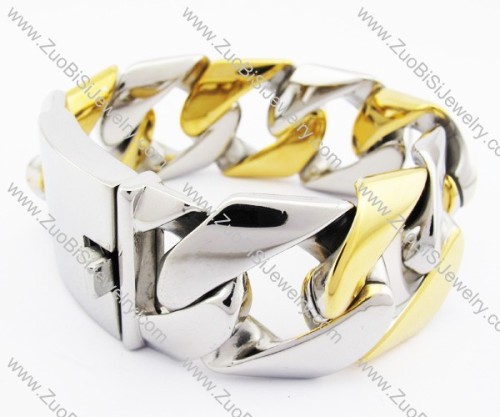 Two Tones Plating Heavy Stainless Steel Bracelet - JB200155