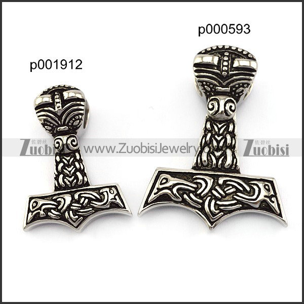 Solid Stainless Steel Hammer Pendant p001912