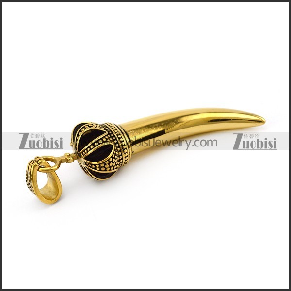 Vintage Gold Stainless Steel Horn p005536