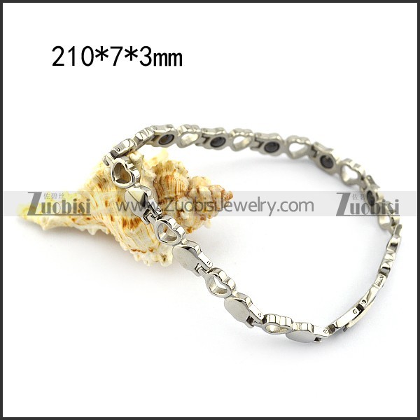 Heart Design Stainless Steel Therapy Bracelet Pain Relief for Arthritis b005678