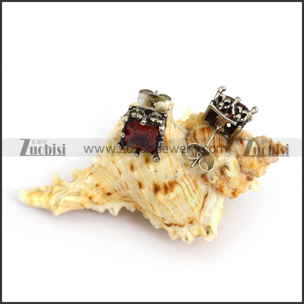 Clear Ruby Zircon Stud Earring e001245