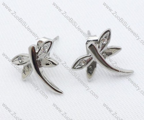 Silver Dragonfly Stainless Steel earring - JE050017
