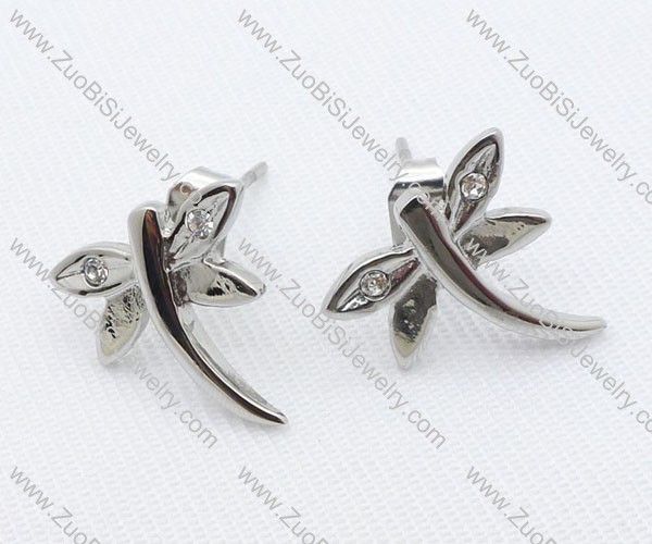Silver Dragonfly Stainless Steel earring - JE050017