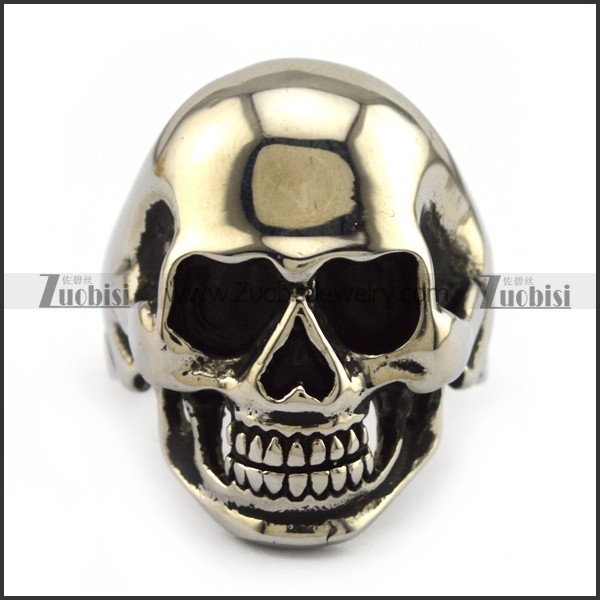Shiny Stainless Steel skull Ring -JR010024