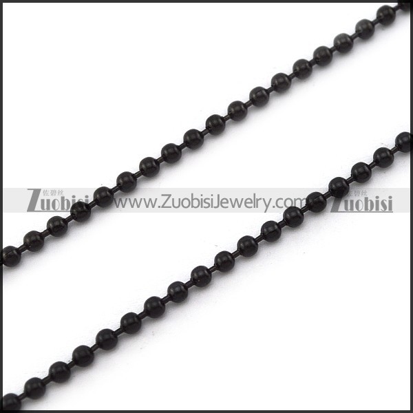 Black Stainless Steel Ball Chain in 3mm Wide n001523