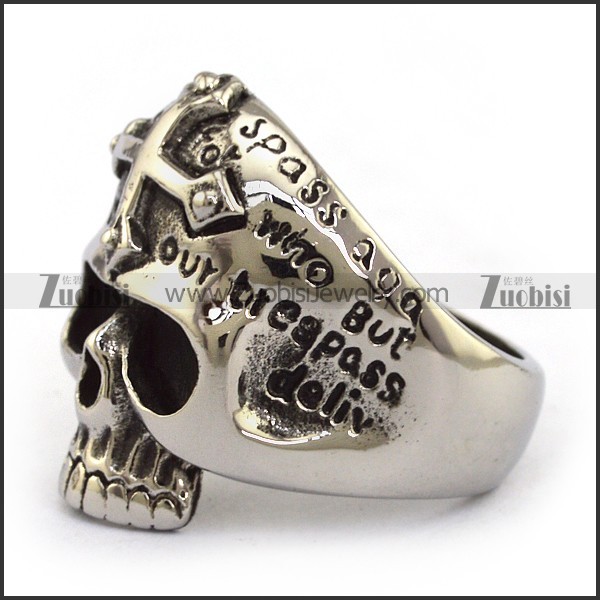 Stainless Steel Skull Ring - JR350120