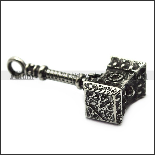 vintage stainless steel casting hammer pendant p007289