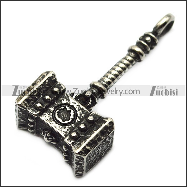 vintage stainless steel casting hammer pendant p007289