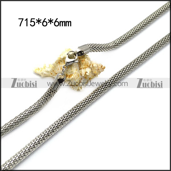 Delicate Hollow Round Braided Stainless Steel Mesh Snake Chain Necklace n002156