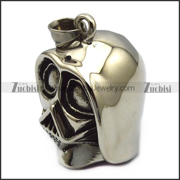 warrior mask pendant in stainless steel p007620