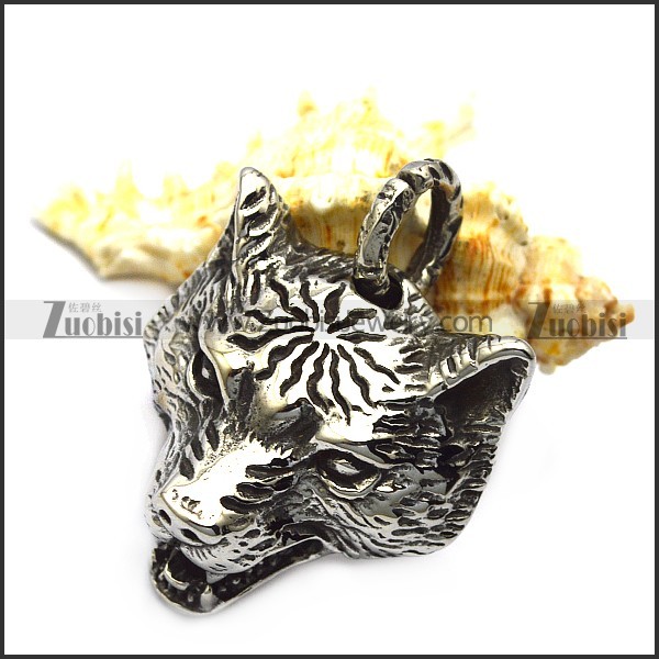 Wolf Kopf Anhanger p007548