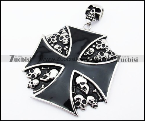 Big Stainless Steel Malta Cross Pendant - JP170164