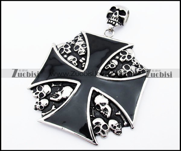 Big Stainless Steel Malta Cross Pendant - JP170164