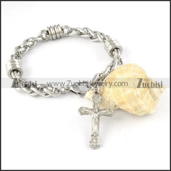 Stainless Steel Cross Bracelet - b000318