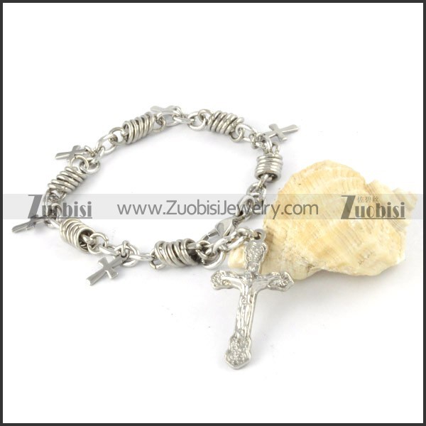 Stainless Steel Cross Bracelet - b000317