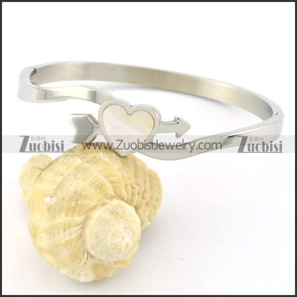 The arrow of Cupid Theme Steel Stone Bangles - b000691