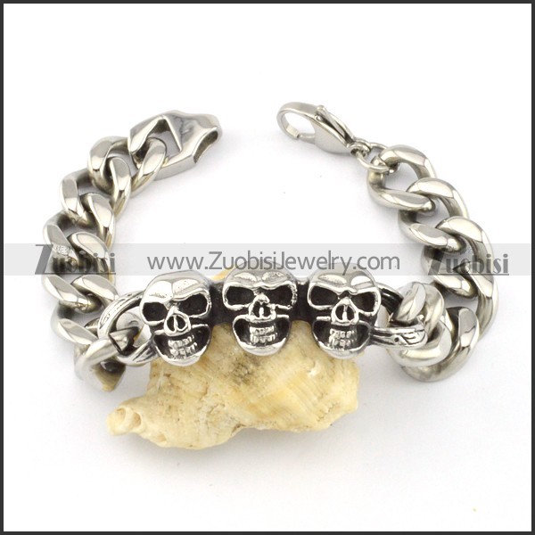 Stainless Steel Skull Bracelet -b000723