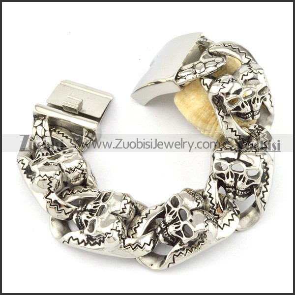 comely 316L Steel Biker Bracelets for Mens - b000710