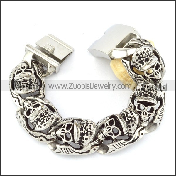 high quality oxidation-resisting steel Biker Bracelets for Mens - b000711