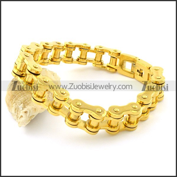 230 * 14.5mm Men Biker Chain Link Bracelet in 316L Stainless Steel -b001328