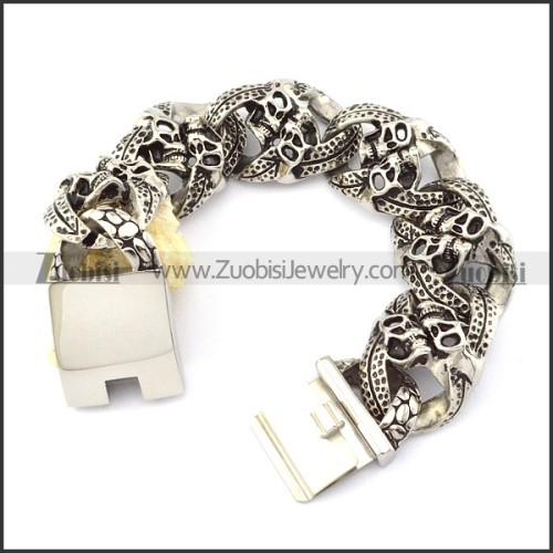 Casting Bracelet in 31L Stainless Steel for Bikers -b000974