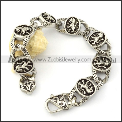 Casting Bracelet in 31L Stainless Steel for Bikers -b000967