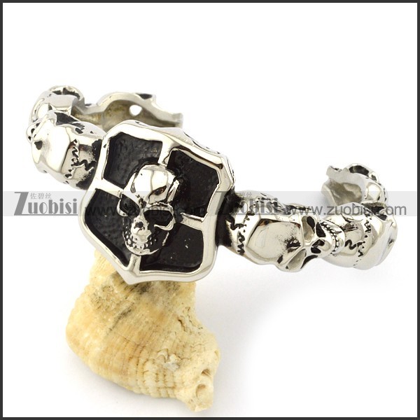Comely 316L Steel skull bangles -b001556