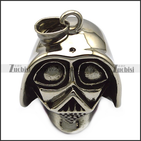 warrior mask pendant in stainless steel p007620
