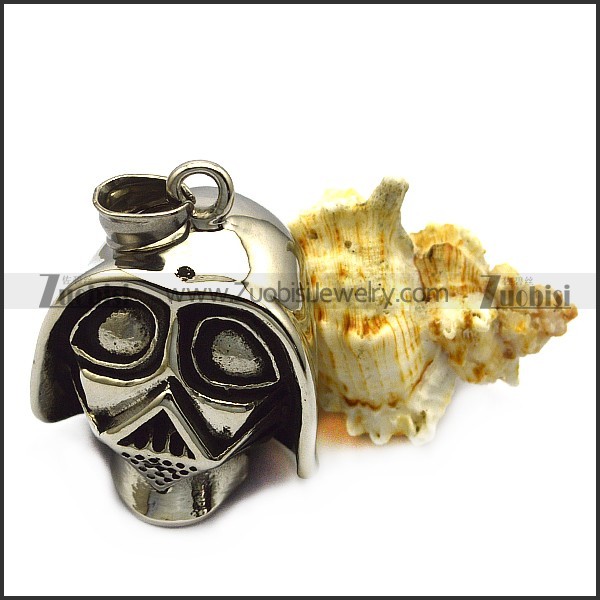 warrior mask pendant in stainless steel p007620
