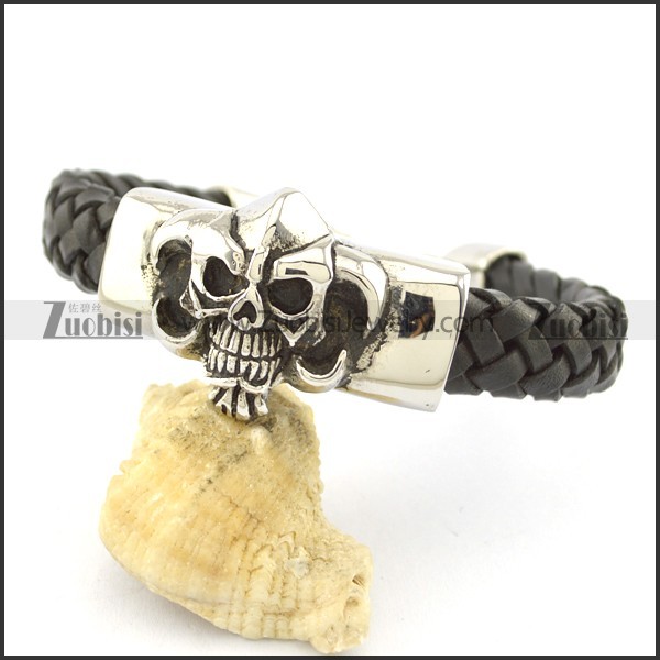 Cool wolf stainless steel rope bracelet b002315