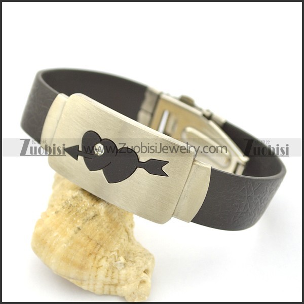 Love Bow Black Rubber Bracelet b002975