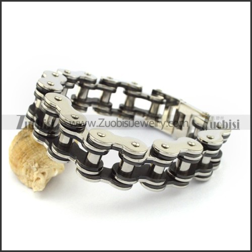 20MM Large Bicycle Chain Bracelet with 1 Black in the middle b004126
