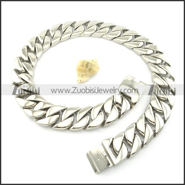 31mm wide large casting mens' stainless steel necklace n000454