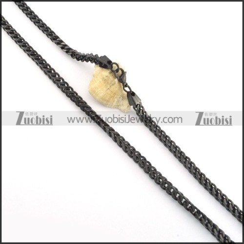 5.5mm wide black square chain necklace n000507