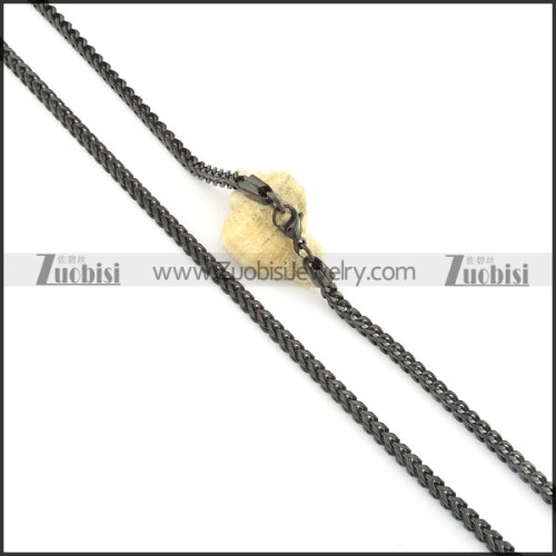 610 x 4.5mm black plated square chain necklalce n000506