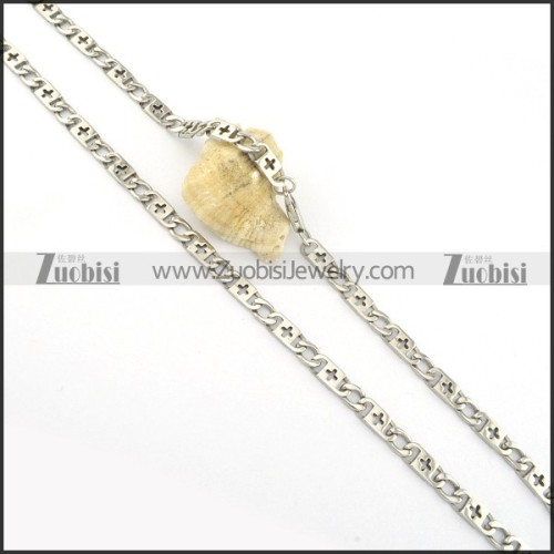 55cm long stainless steel cross necklace chain n000548