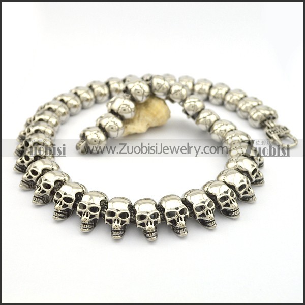 40 Skull Heads Necklace Chain For Mens n000746