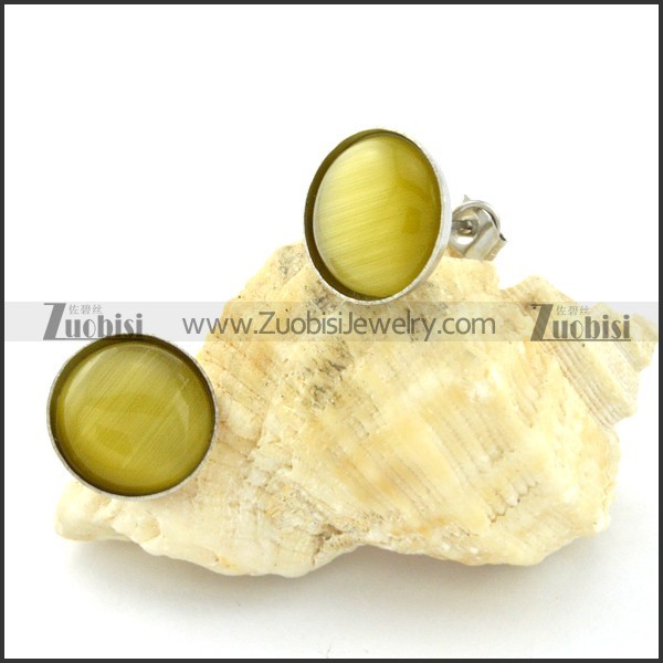 great 316L Cat Eye Stone Earring -e000529