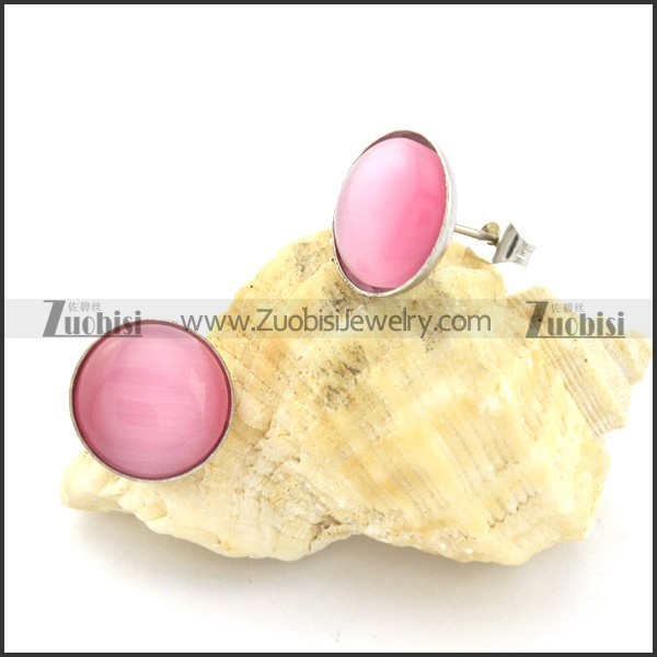 beautiful 316L Steel Cat Eye Stone Earring -e000528