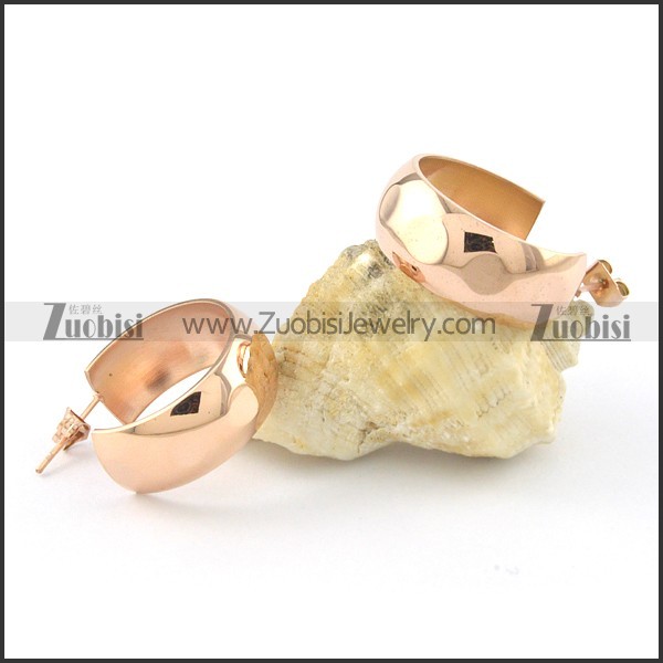 9mm wide shiny smooth stainless steel earring e000787