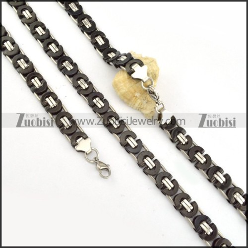 comely Steel Stamping Necklace with Bracele Set - s000252
