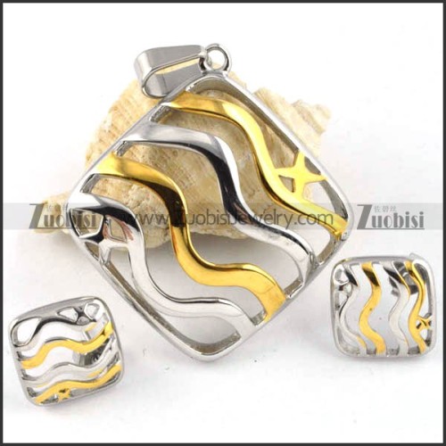 The Wave Stainless Steel jewelry set-s000052