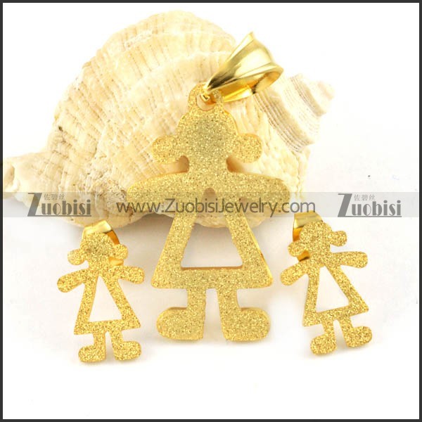 Wash Grave Stainless Steel Girl Jewelry Set -s000068