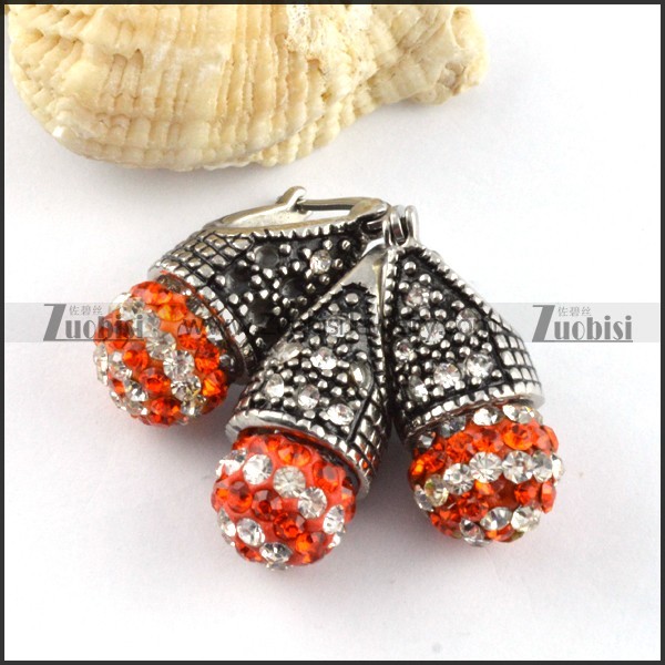 Stainless Steel jewelry set with Red Rhinestone Ball -s000138