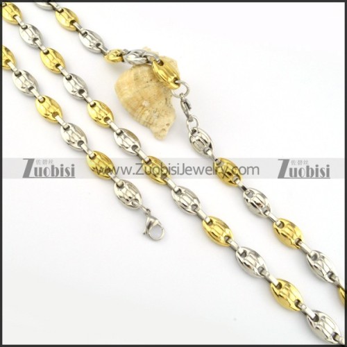 clean-cut nonrust steel Stamping Necklace with Bracele Set - s000270