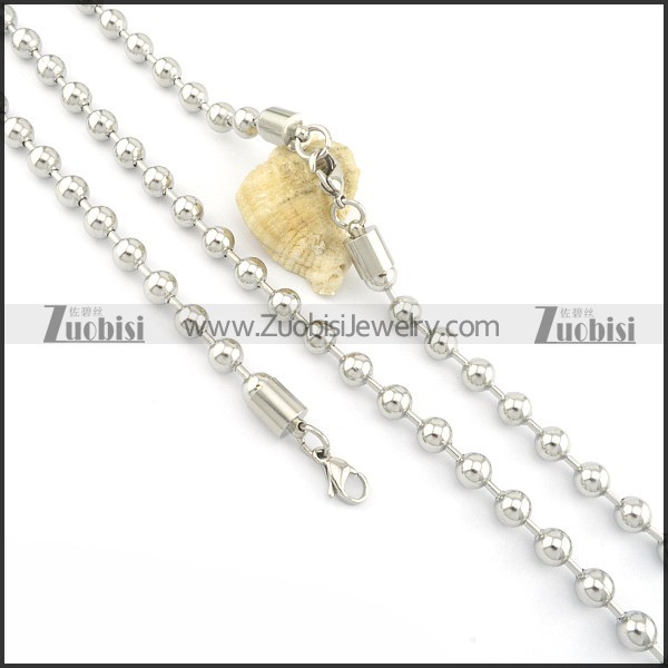 small ball chain necklace set in 8mm wide s000830