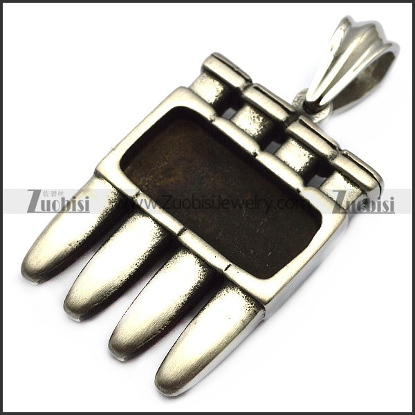 Stainless Steel Bullet Pendant p007800
