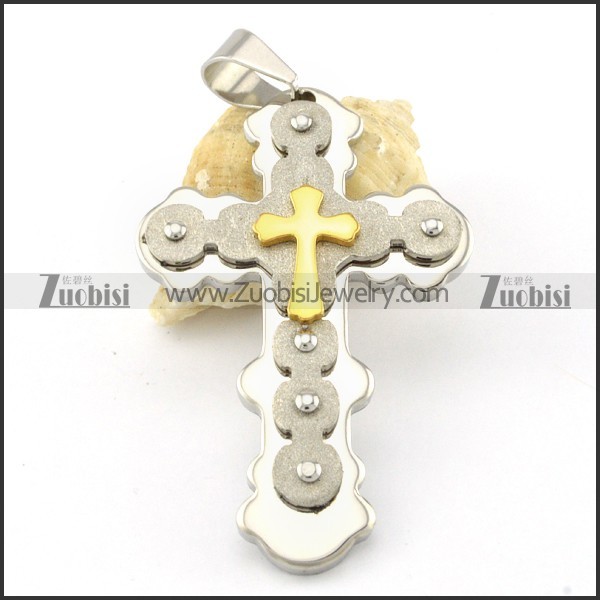 nice-looking 316L Steel Cross Pendants - p000556
